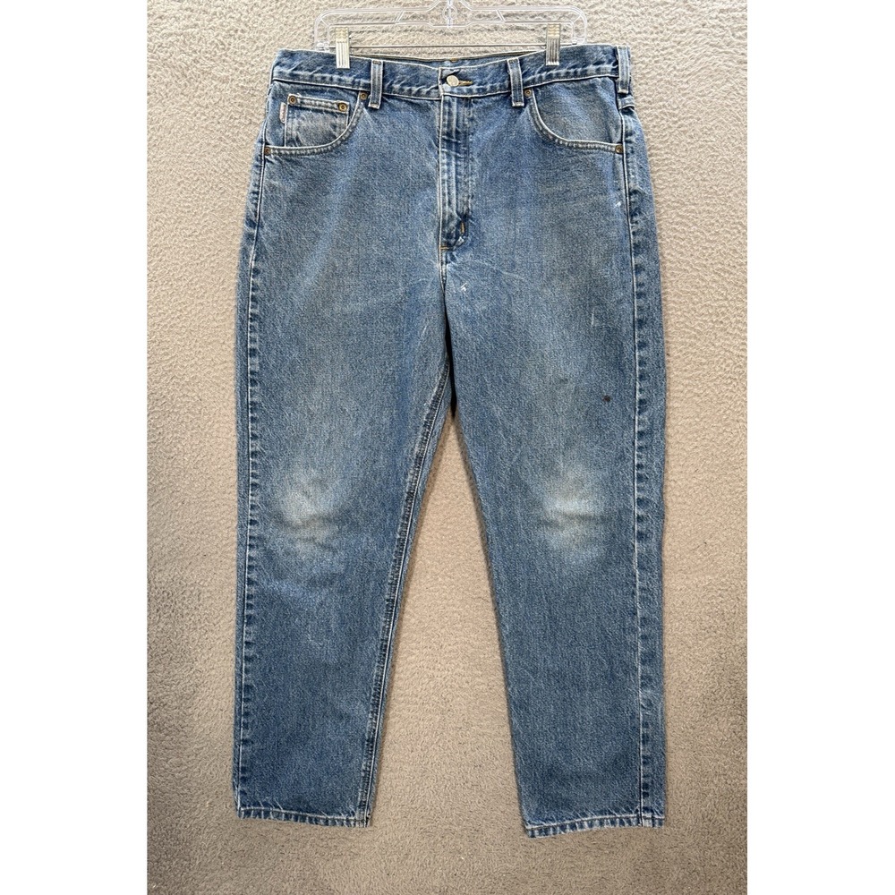 Vintage Carhartt Jeans Mens‎ 38x30 Blue Traditional Fit Workwear B18 DST Y2K
